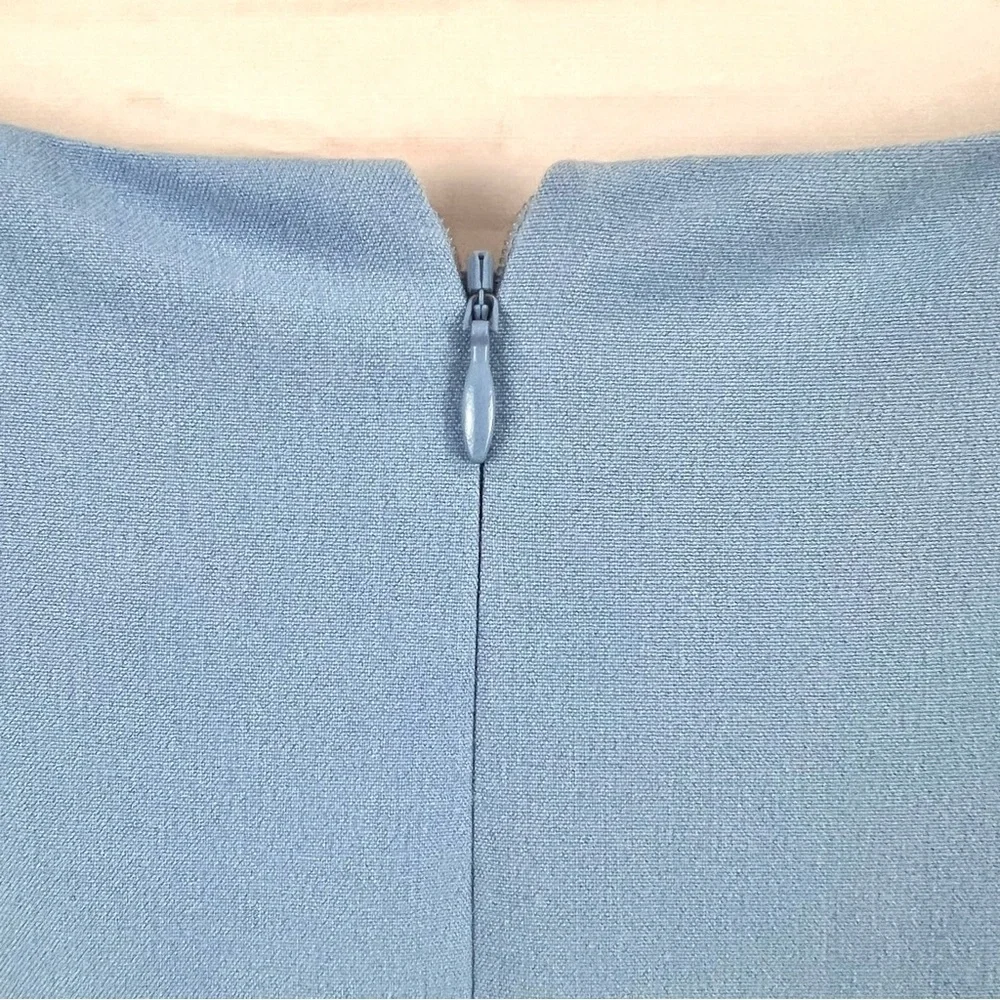 Vince Camuto Periwinkle Blue Cap Sleeve Asymmetrical Peplum Crepe Sheath Dress